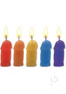 Pecker Party Candles Asst Color 5pk