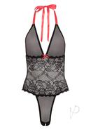 Barely B V Plung Lace Mesh Ted Blk(spec)