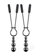 Selopa Beaded Nipple Clamps Blk Chrm